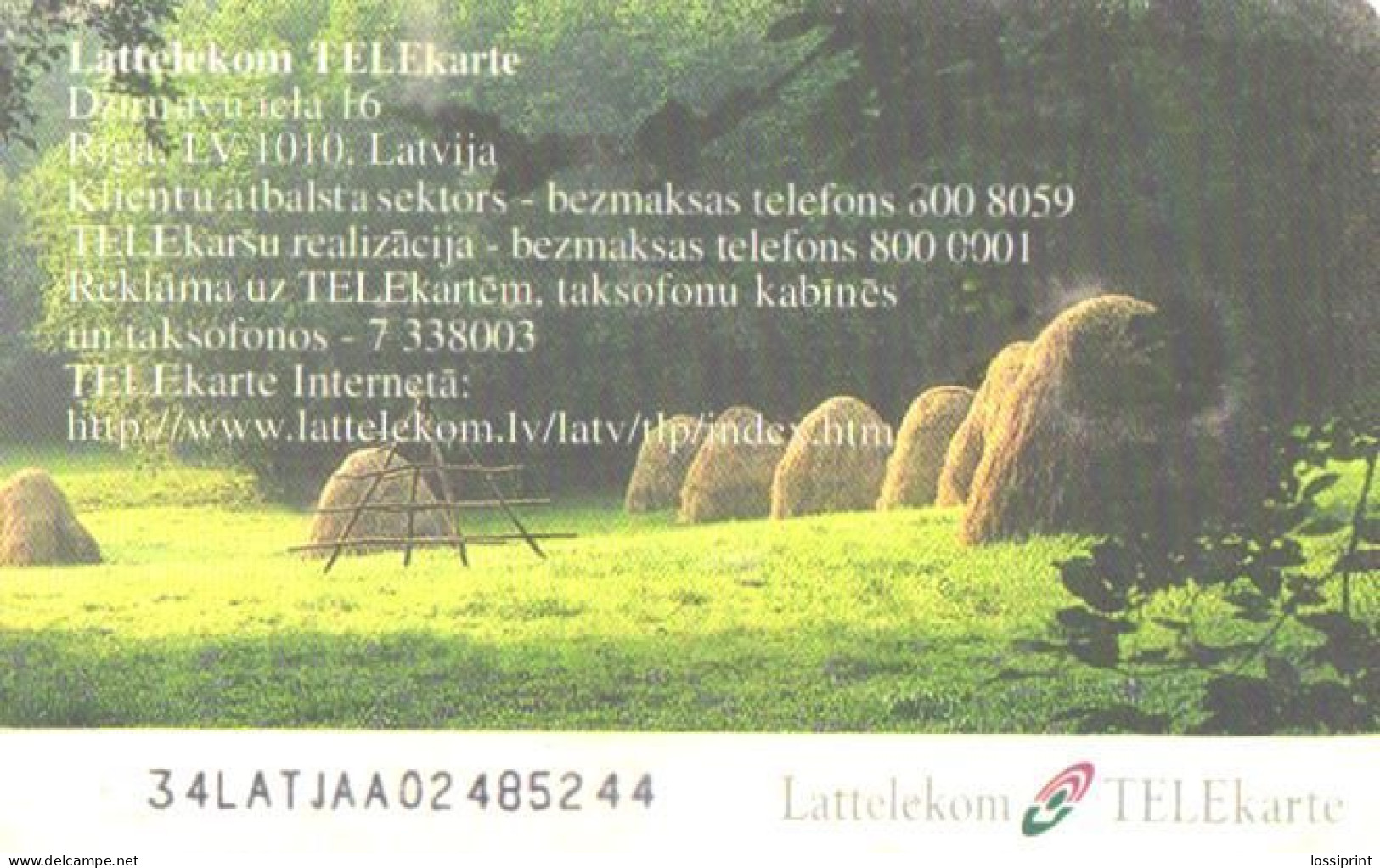Latvia:Used Phonecard, Lattelekom, 5 Lati, Hay, 2000 - Lettonia