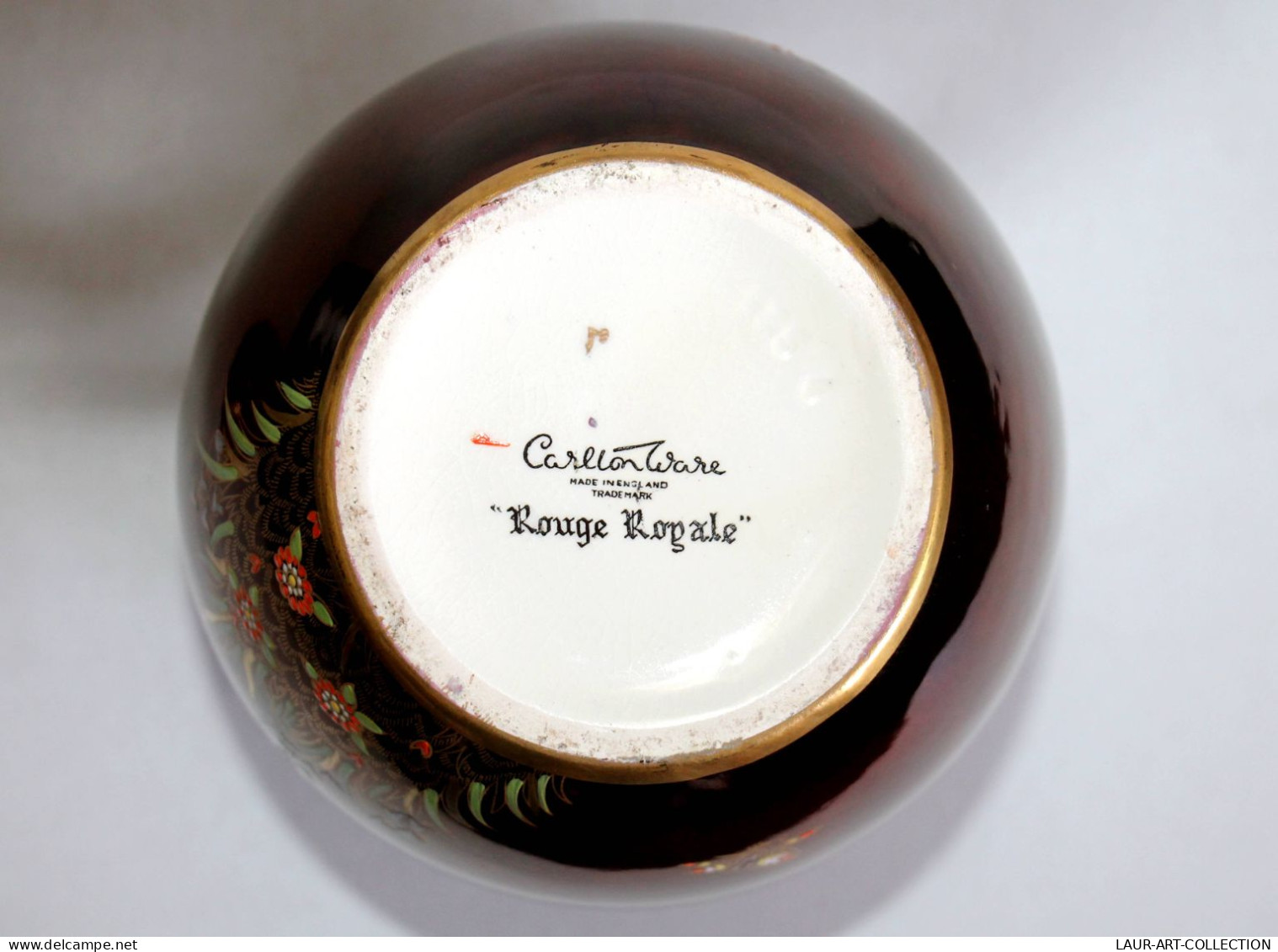 SUBLIME POT A GINGEMBRE, THÉ en PORCELAINE, CARLTON WARE ROUGE ROYALE PEINT MAIN / ART DECORATIF ASIE (1505.8)