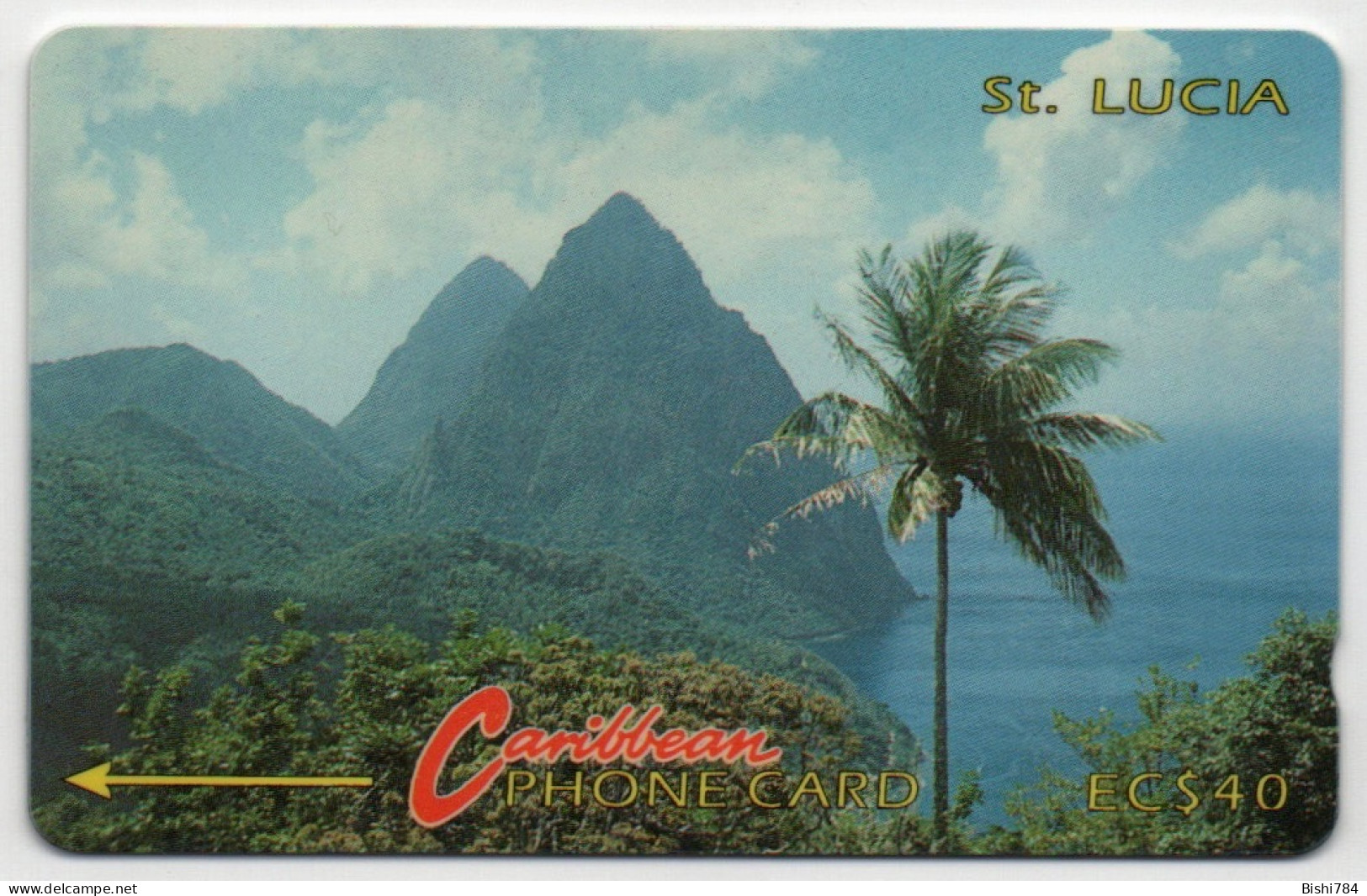 St. Lucia - Pitons - 3CSLC (Short, Italic Font With Curved 3) - Saint Lucia