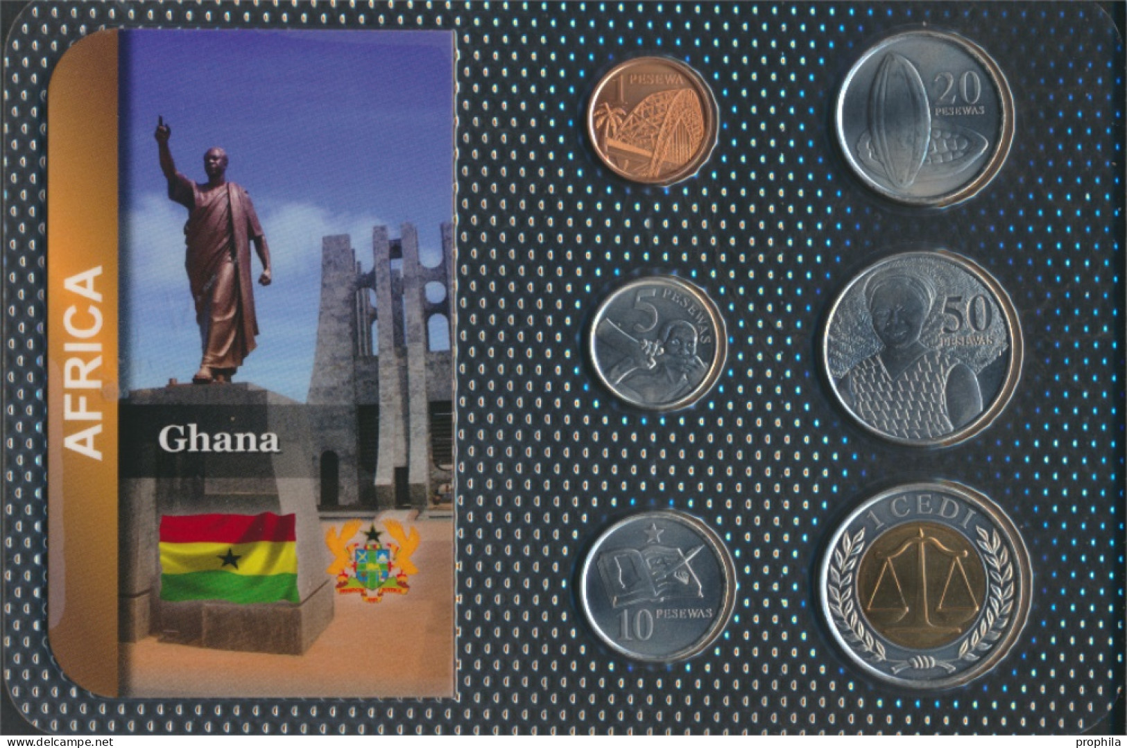 Ghana 2007 Stgl./unzirkuliert Kursmünzen 2007 1 Pesewas Bis 1 Cedi (10091459 - Ghana