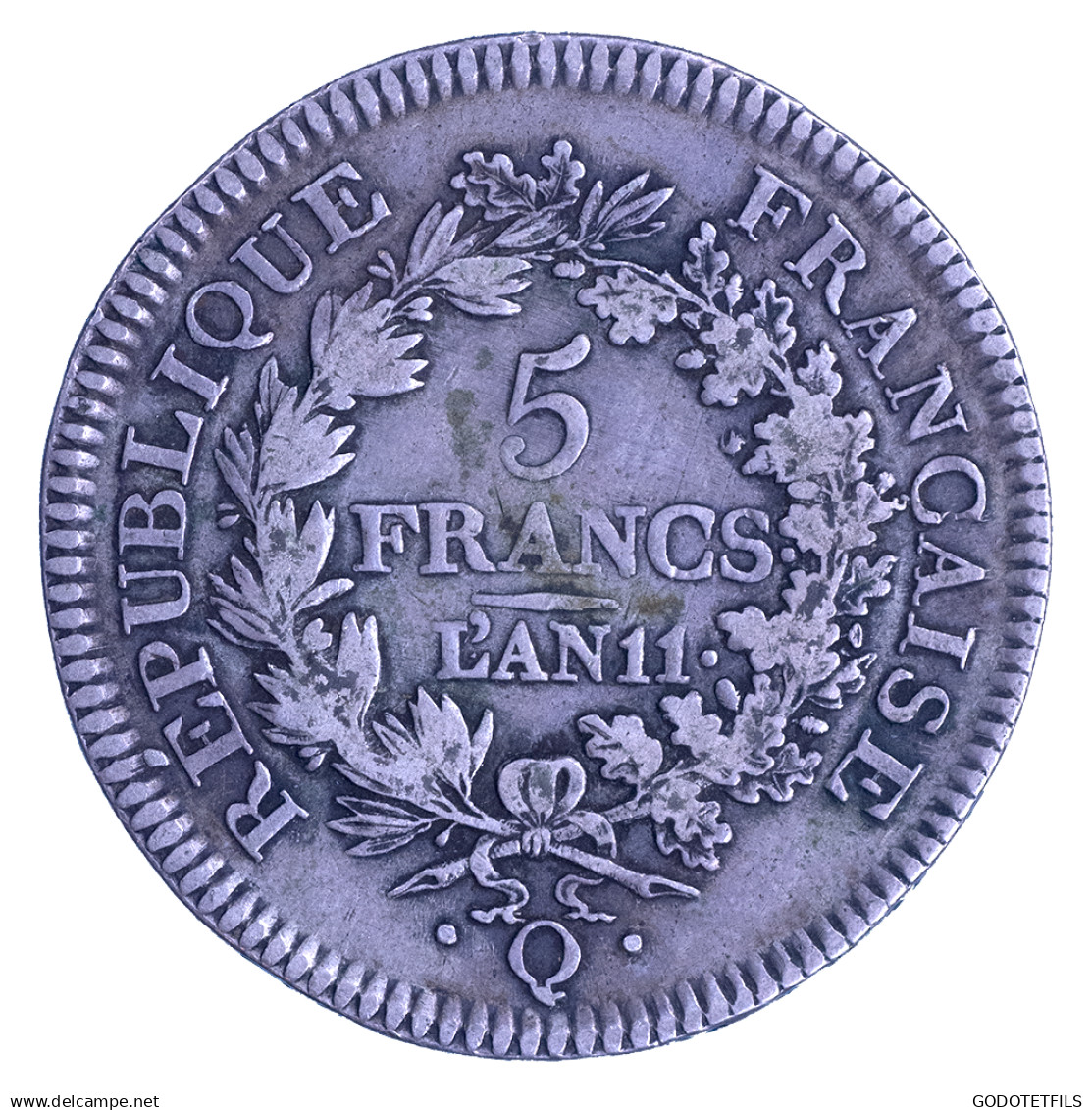 Consulat-Union Et Force 5 Francs An 11 (1803) Perpignan - 5 Francs
