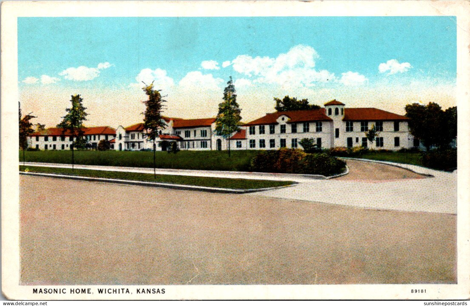 Kansas Wichita Masonic Home 1933 Curteich - Wichita