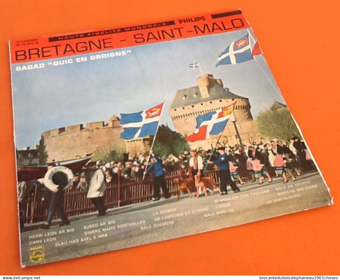 Vinyle 33 Tours (25cm)  Bretagne - Saint-Malo Bagad  " Quic En Groigne "  (1960) Philips B. 76.493 R - Country Et Folk