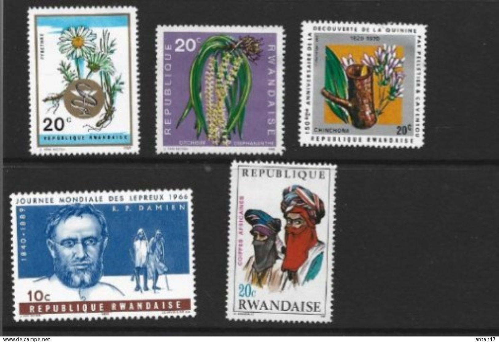 5 Timbres Neufs / RWANDA - Rwanda