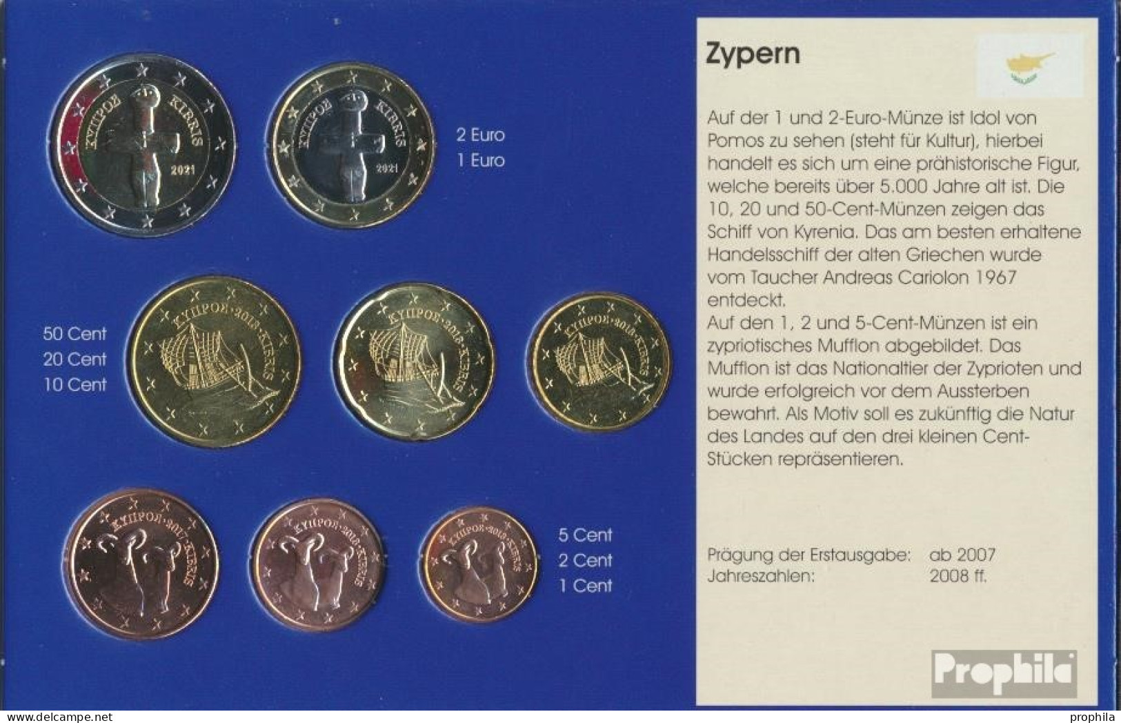 Zypern Stgl./unzirkuliert Kursmünzensatz Gemischte Jahrgänge Stgl./unzirkuliert Ab 2008 Euro Komplettausgabe - Chipre