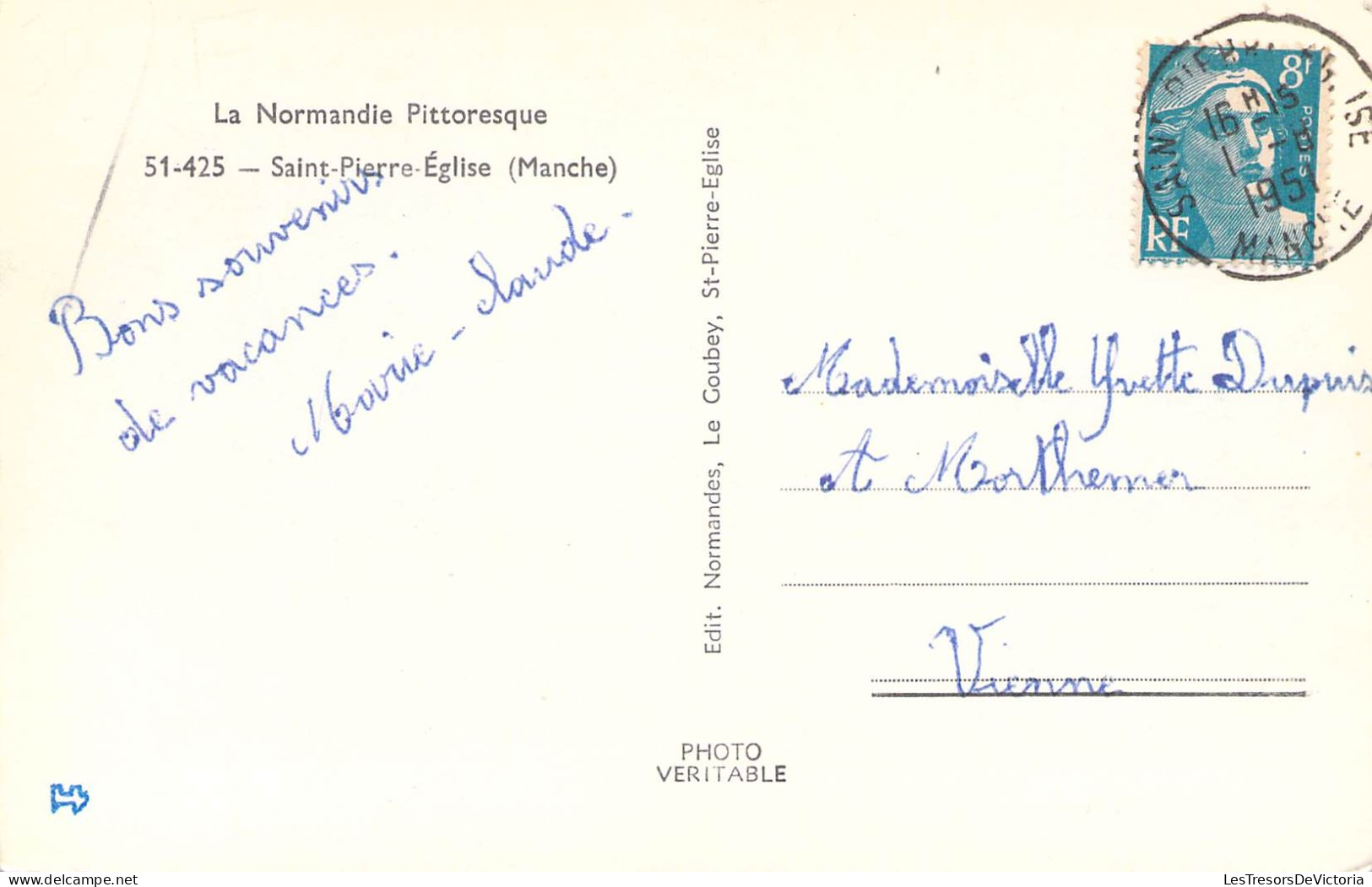 FRANCE - 50 - SAINT PIERRE EGLISE - Multivues - Edit Normande - Carte Postale Ancienne - Saint Pierre Eglise