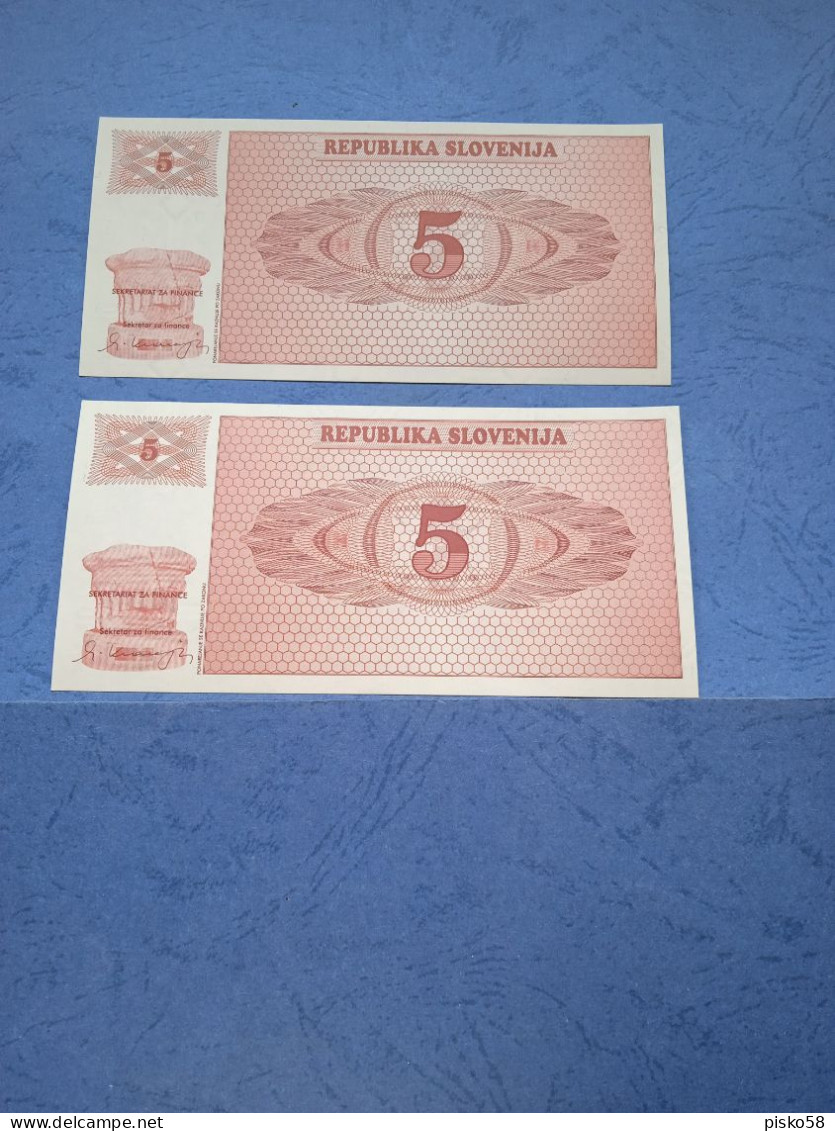 SLOVENIA-P3 5T 1990 UNC (2 Consecutivi) - Slowenien