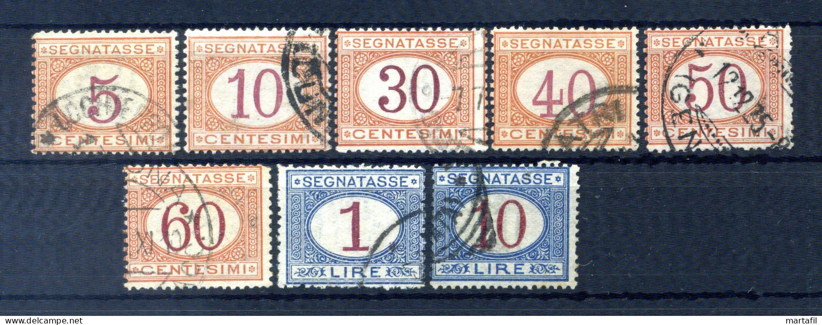 1890-94 ITALIA REGNO SEGNATASSE LOTTO USATO 20/21 + 23/28 - Taxe