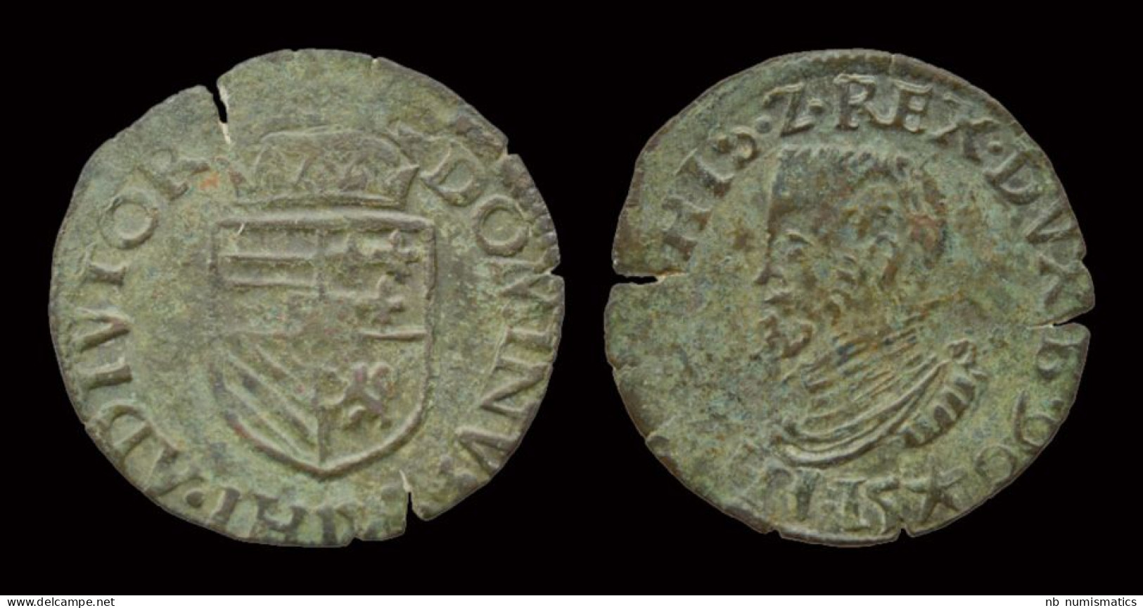 Southern Netherlands Brabant Filip II Demi Liard(oord) 1596 Maastricht Mint - 1556-1713 Pays-Bas Espagols