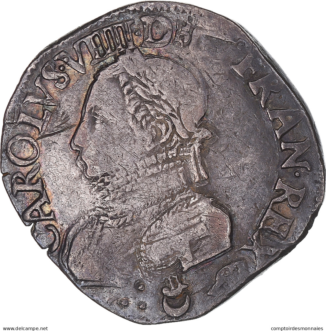 Monnaie, France, Charles IX, Teston Aux 2 C Couronnés, 1567, Bordeaux, TB+ - 1560-1574 Karl IX.