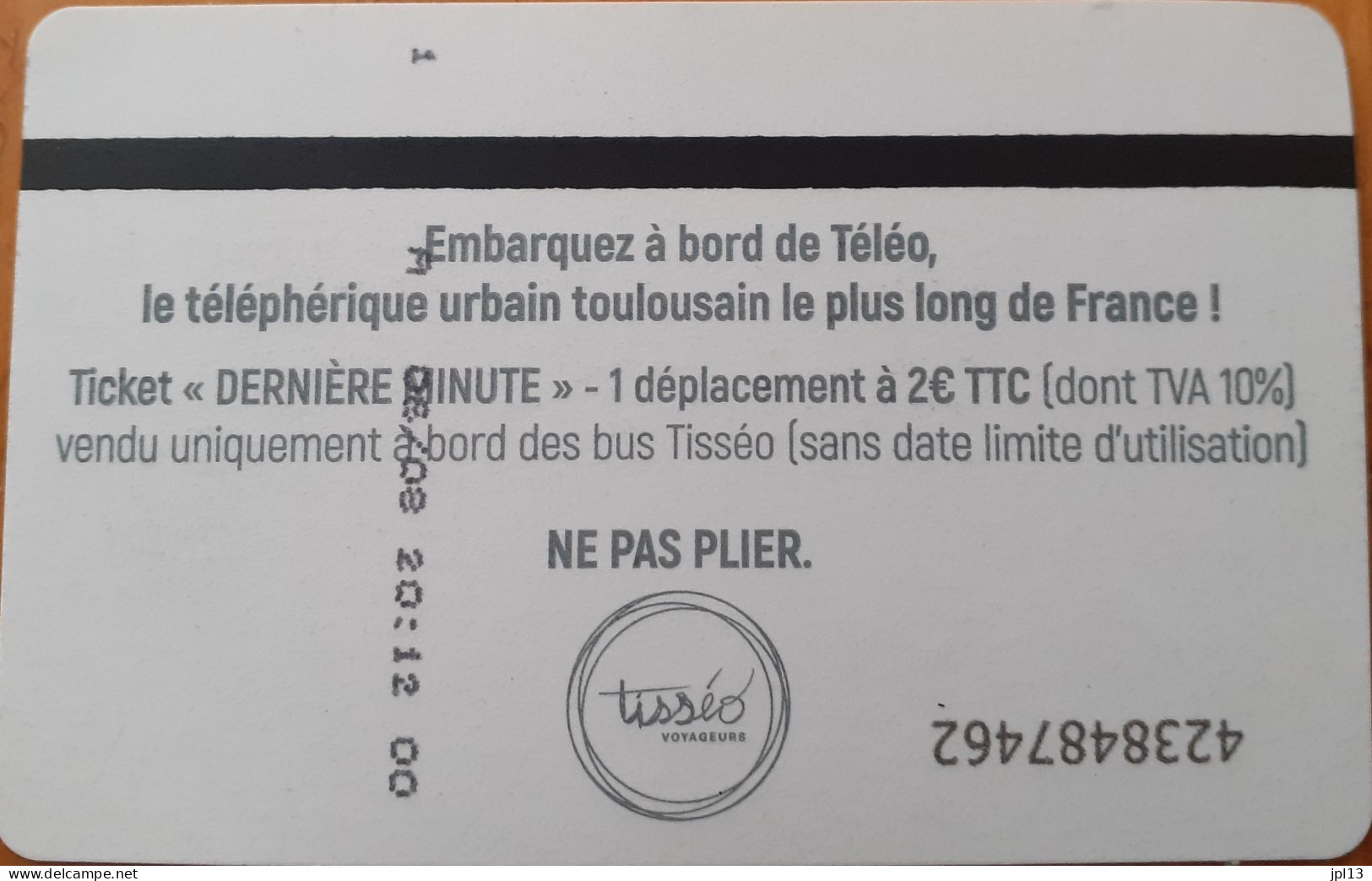 Ticket De Transport - FRANCE - Tisséo Toulouse - Sonstige & Ohne Zuordnung