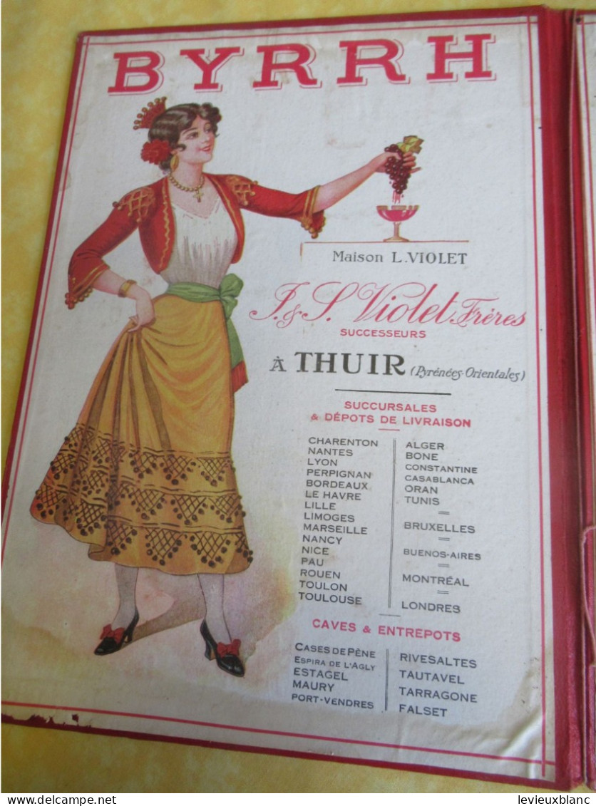 Porte-Menu Carton Publicitaire/ BYRRH/ Vin Généreux Au Quinquina/Maison L VIOLET/THUIR ( P O )/vers 1910-1950    BFPP273 - Boxes