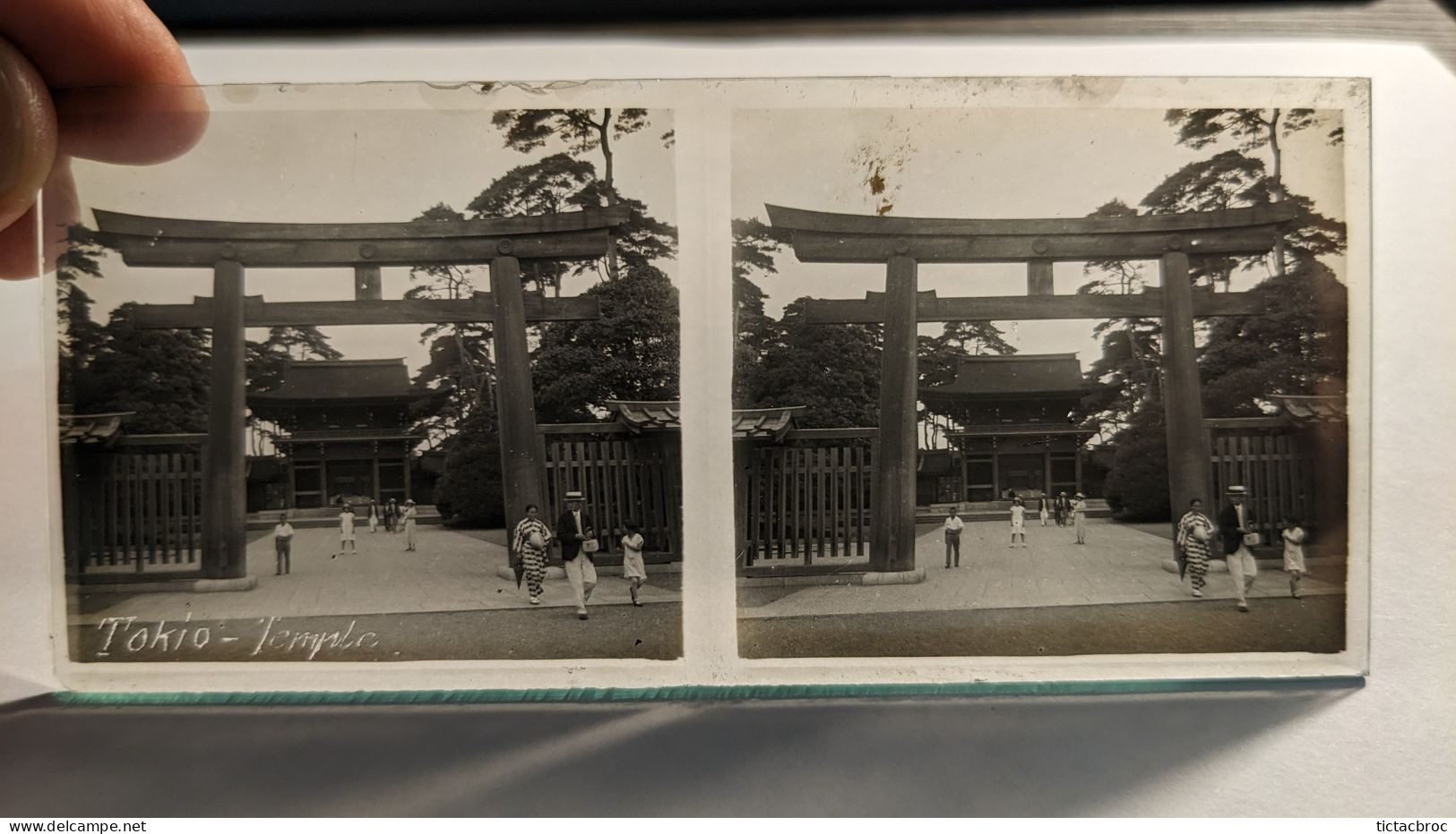 Photographie Stéréoscopique Plaque De Verre Tokio Tokyo Japon Temple Début XXème - Plaques De Verre