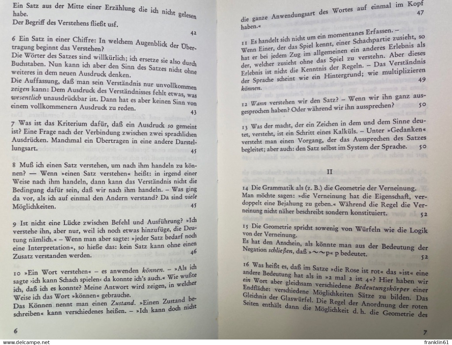 Wittgenstein, Ludwig: Schriften; Teil: 4., Philosophische Grammatik : T. 1 Und 2.. - Philosophie