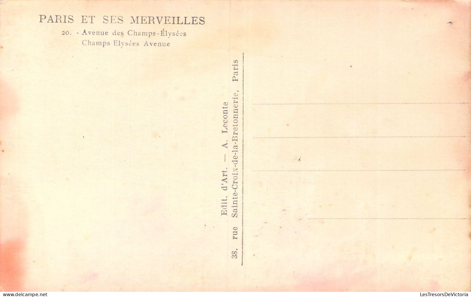 FRANCE - 75 - PARIS - Avenue Des Champs Elysées - Voitures - Carte Postale Ancienne - Other Monuments