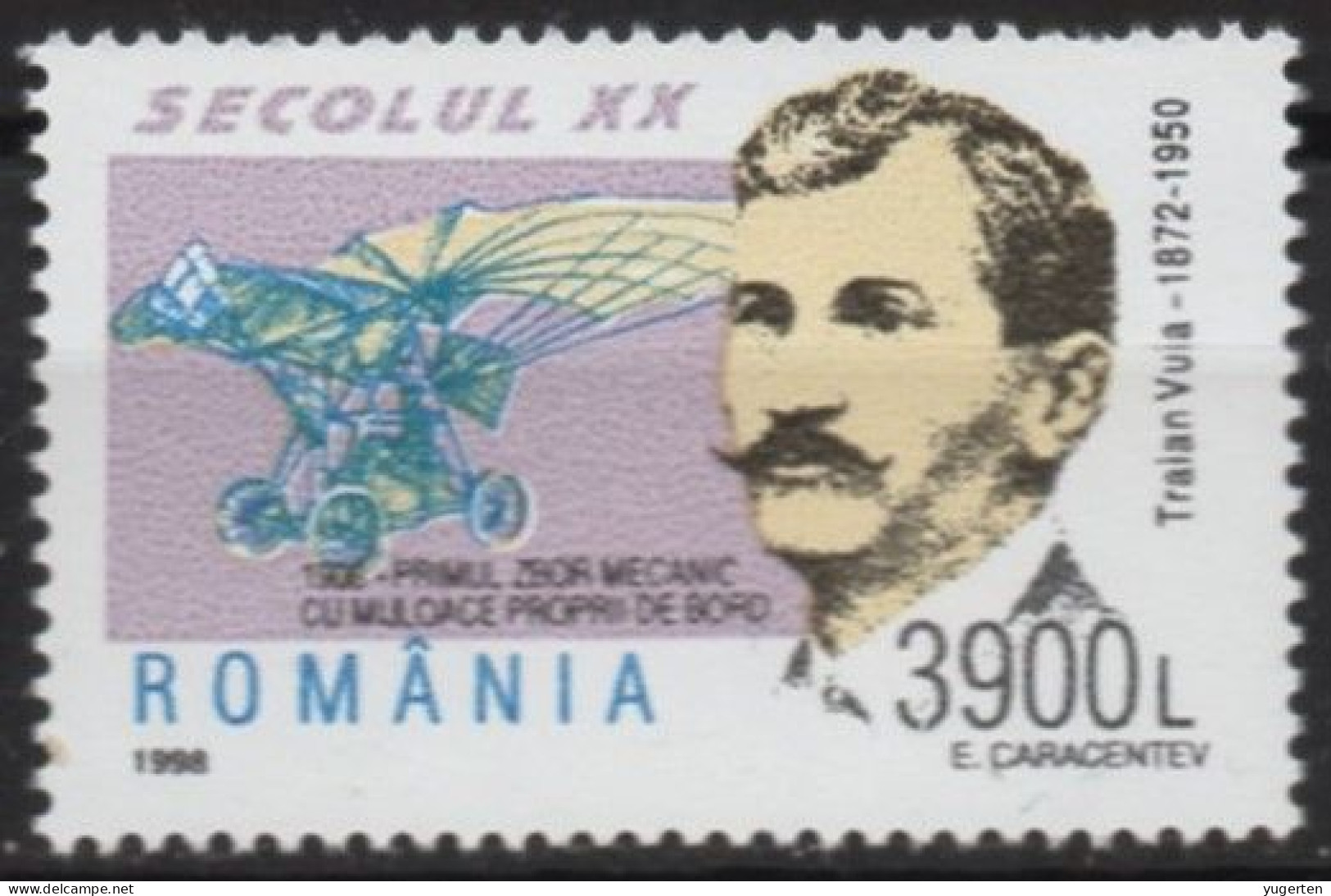 ROMANIA 1998 - 1v - MNH - Traian Vuia - Aviation Pioneer - Avions - Planes - Aviazione  Luftfahrt - Aviación - Flugzeuge - Albert Einstein