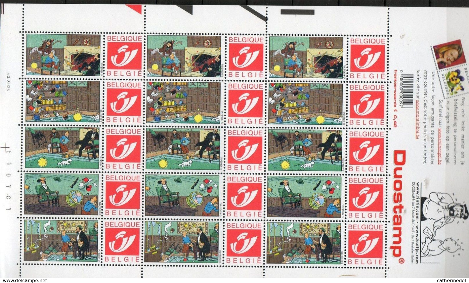 Duostamps Tintin / Kuifje - Sonstige & Ohne Zuordnung