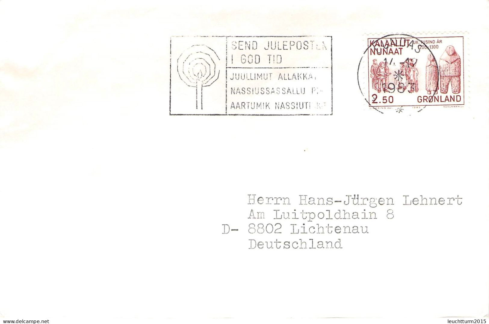 GREENLAND - LETTER DUNDAS > GERMANY 1983 Mi #143 / ZB160 - Storia Postale