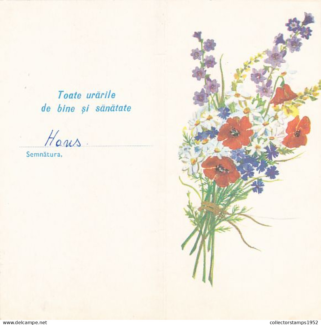 WILD FLOWERS, LUXURY TELEGRAM, TELEGRAPH, 1974, ROMANIA - Telegrafi