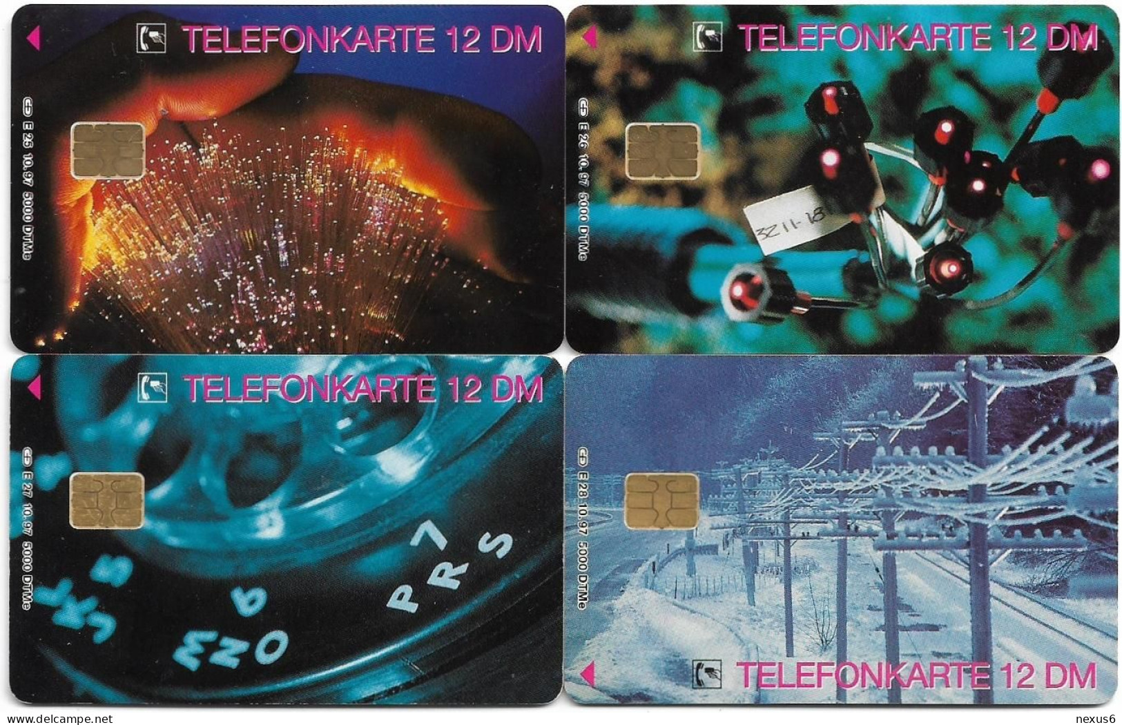 Germany - Übertragungstechnik - Complete Set 4 Cards, E 25-26-27-28, 10.1997 - 12DM, 5.000ex, Used - E-Series : Edición Del Correo Alemán