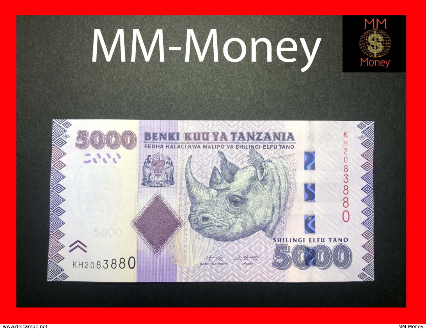 TANZANIA  5.000  5000 Shilingi  2020   P.  43 C    UNC - Tansania