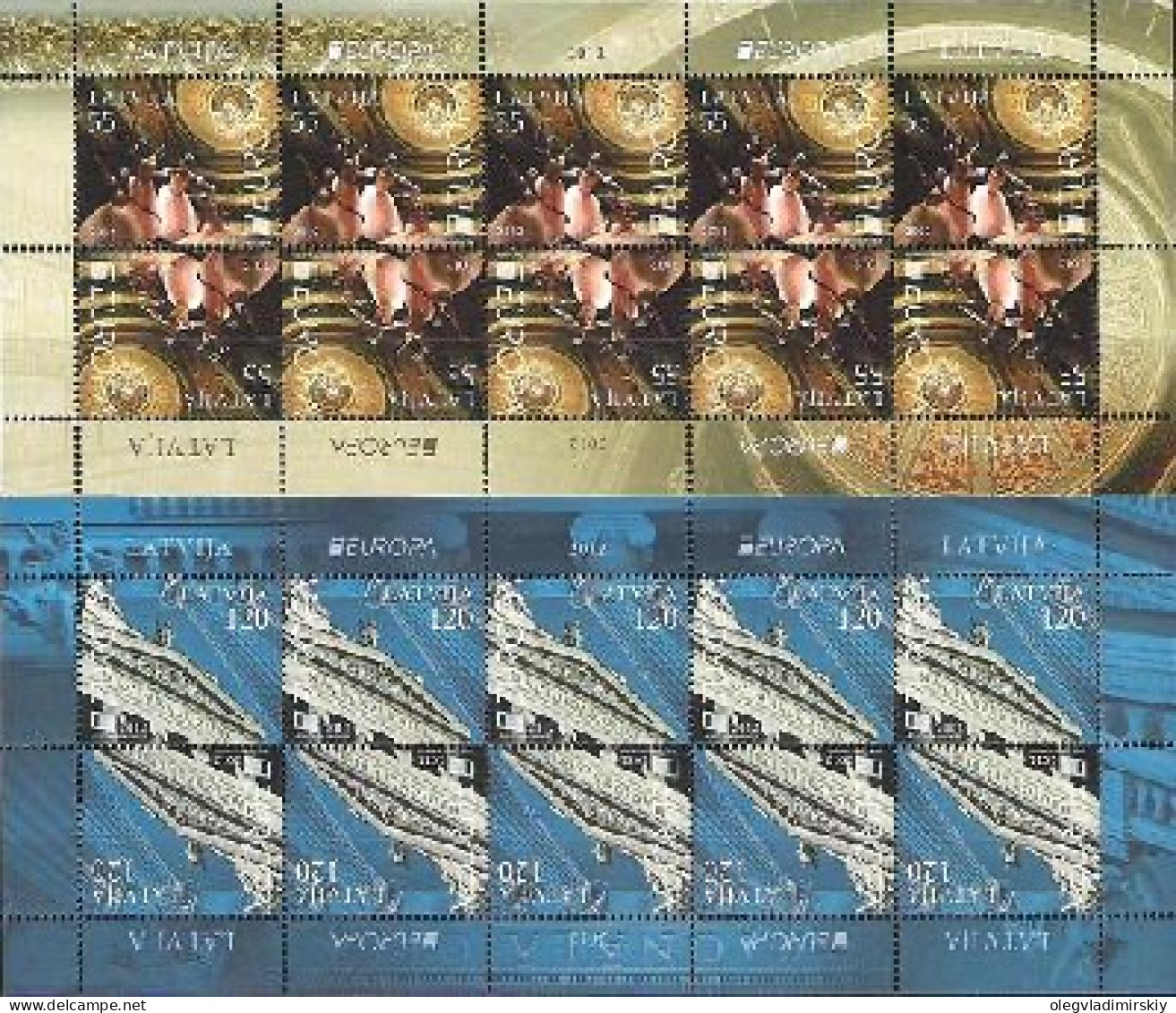 Latvia Lettland 2012 Europa Visit To Latvia National Opera Set Of 2 Sheetlets Mint - Musique