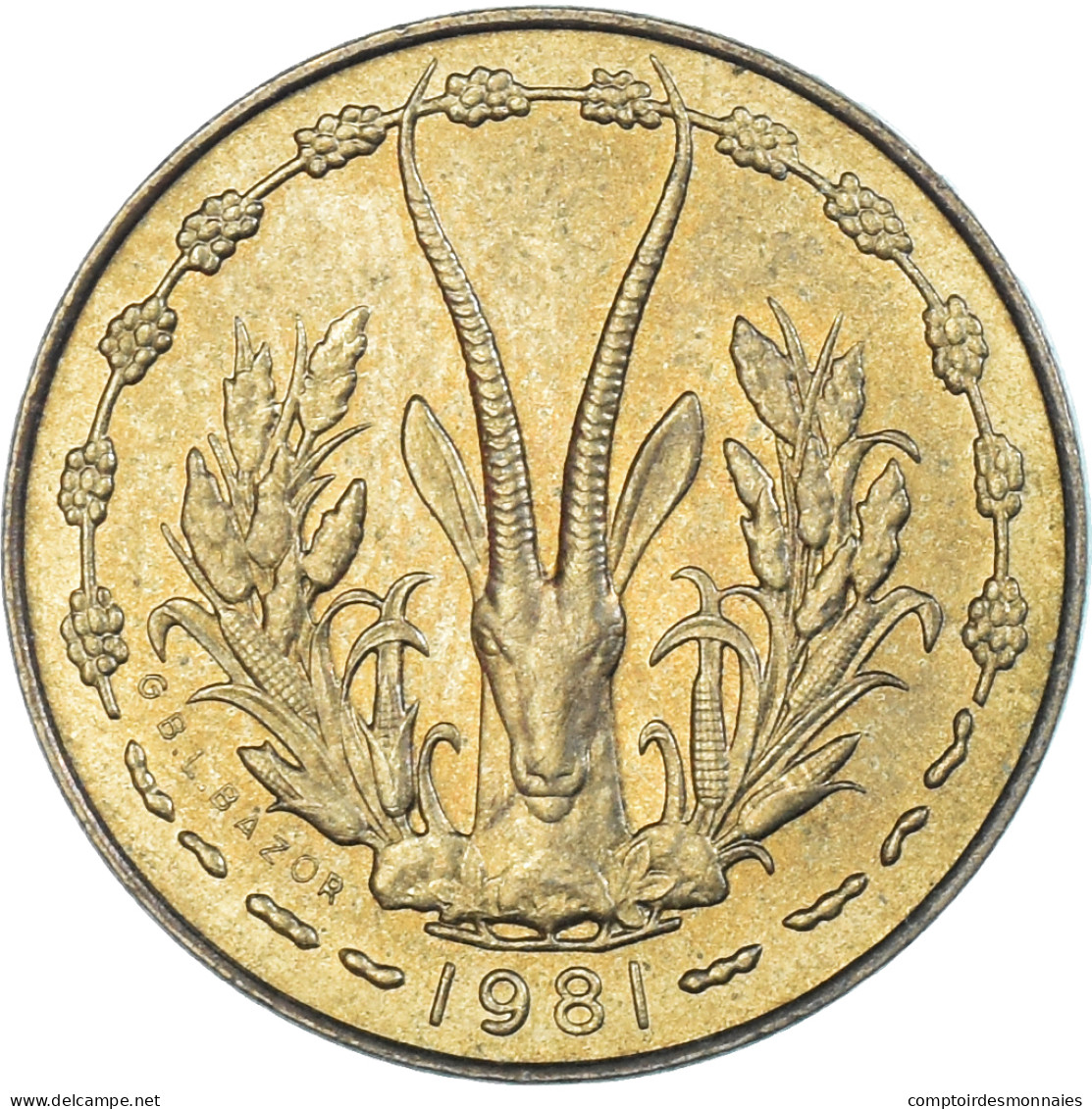 Monnaie, Communauté économique Des États De L'Afrique De L'Ouest, 5 Francs - Elfenbeinküste