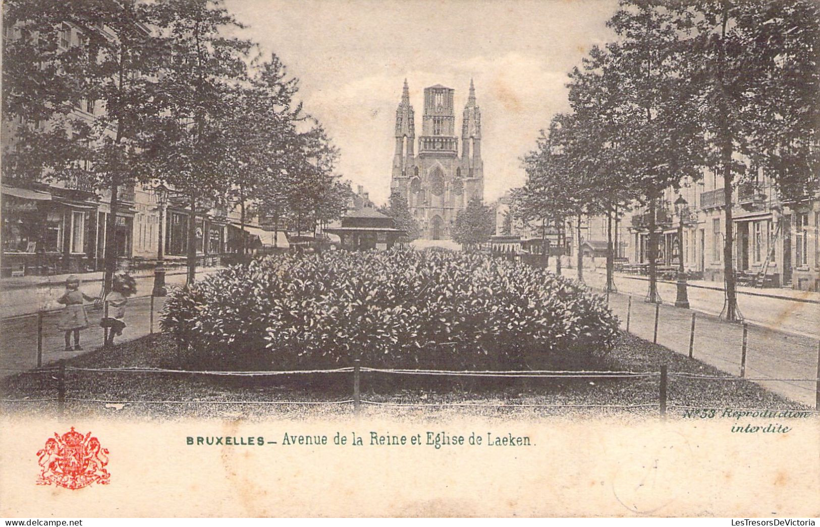 BELGIQUE - Bruxelles - Avenue De La Reine Et Eglise De Laeken - Carte Postale Ancienne - Otros & Sin Clasificación