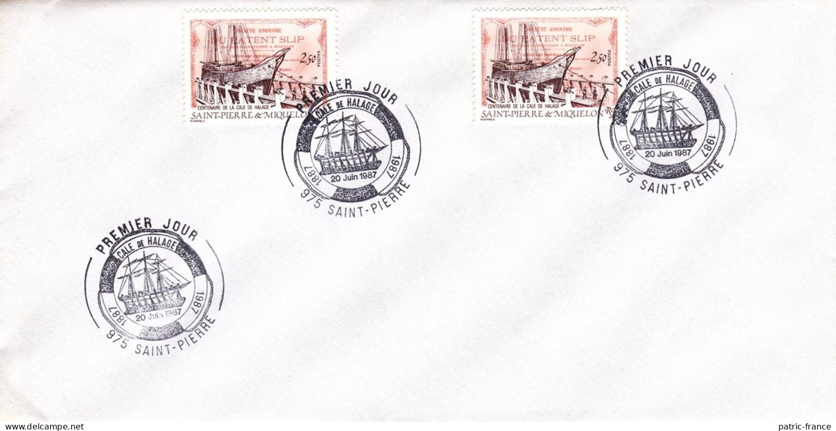 SPM - SAINT-PIERRE Et MIQUELON - 1987 Premier Jour Yv479 Centenaire De La Cale De Halage - Bateaux - Lettres & Documents