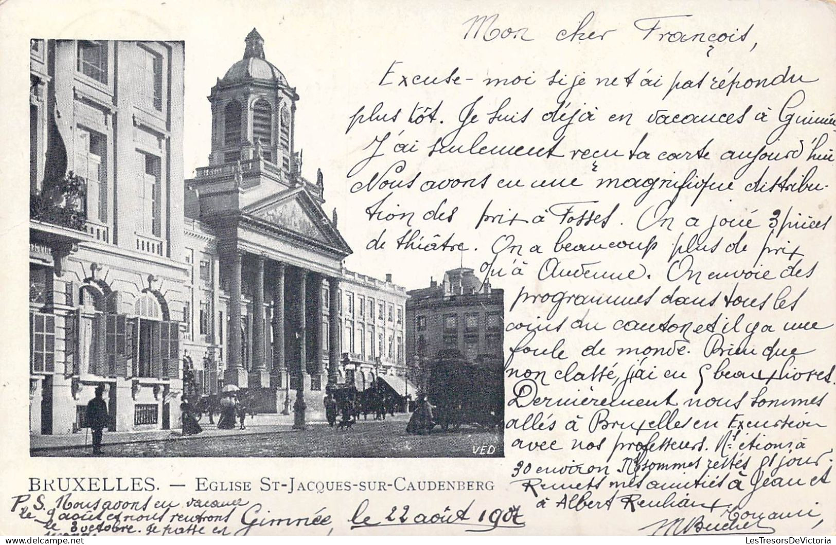 BELGIQUE - Bruxelles - Eglise St-jacques-sur-Caudenberg - Carte Postale Ancienne - Monumenten, Gebouwen