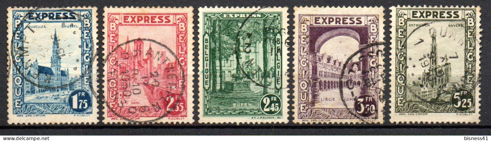 Col33 Belgique Belgium 1929 Expres N° 1 à 5 Oblitéré Cote : 26,50€ - Used