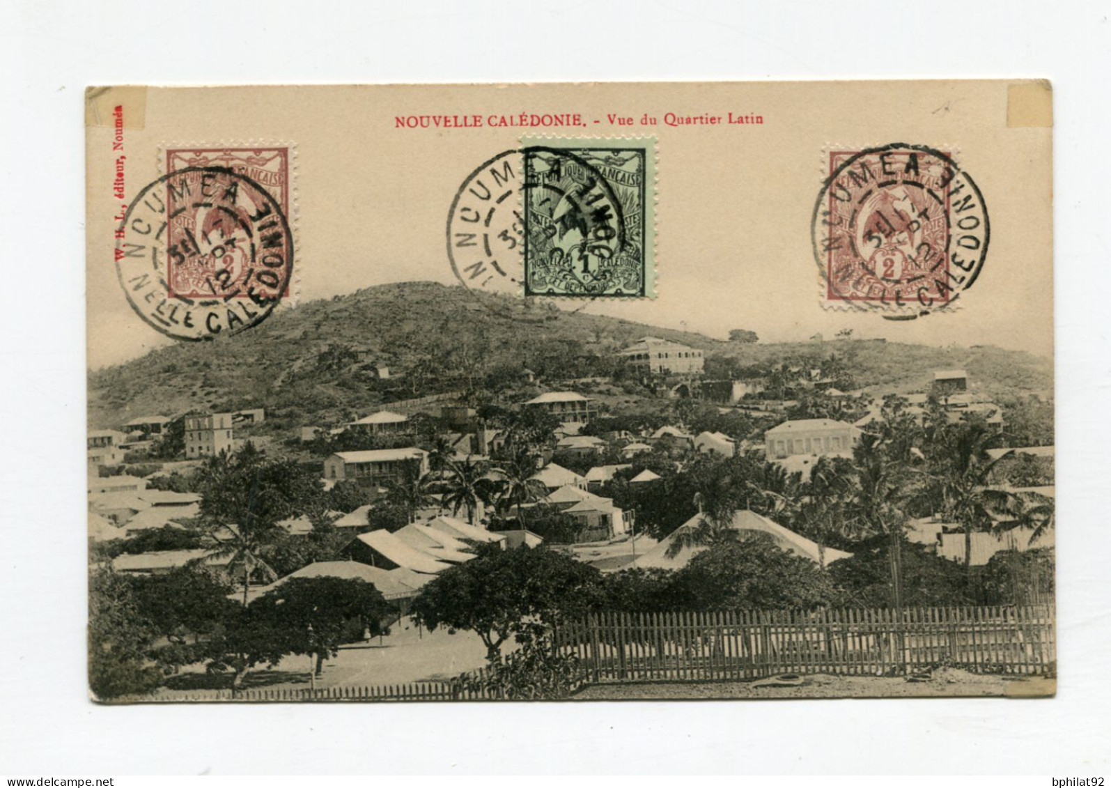 !!! NOUVELLE CALEDONIE, CACHET DE NOUMEA DE 1912 SUR CPA NON VOYAGEE - Lettres & Documents