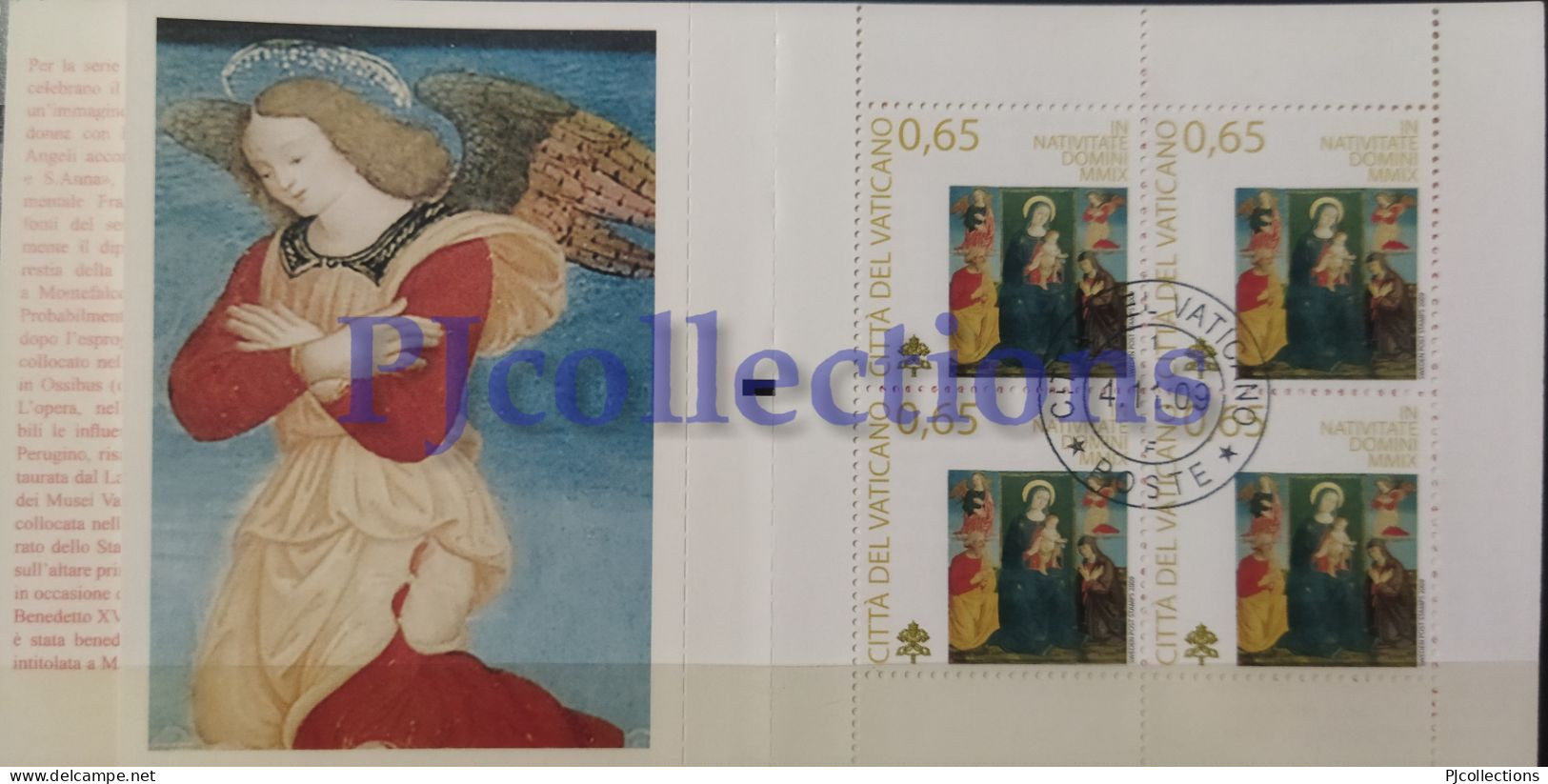 3764- VATICANO- VATICAN CITY 2009 NATALE - CHRISTMAS FULL BOOKLET 4 STAMPS C/ANNULLO 1° GIORNO - USED - Usati