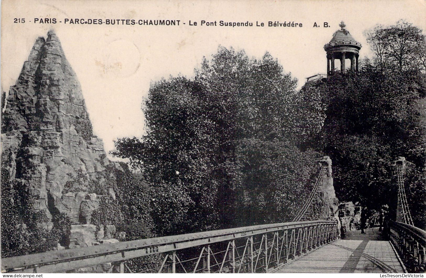 FRANCE - 75 - PARIS - Parc Des Buttes Chaumont - Le Pont Suspendu - Le Belvédére - Carte Postale Ancienne - Other Monuments