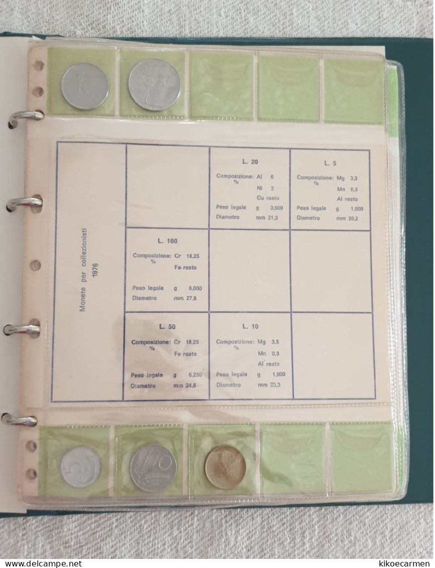 3scans 1976 1977 1978 £ 5, 10, 20, 50, 100, 200 Italia Monete Moneta Con Foglio Fogli D'album Omaggio - Autres & Non Classés