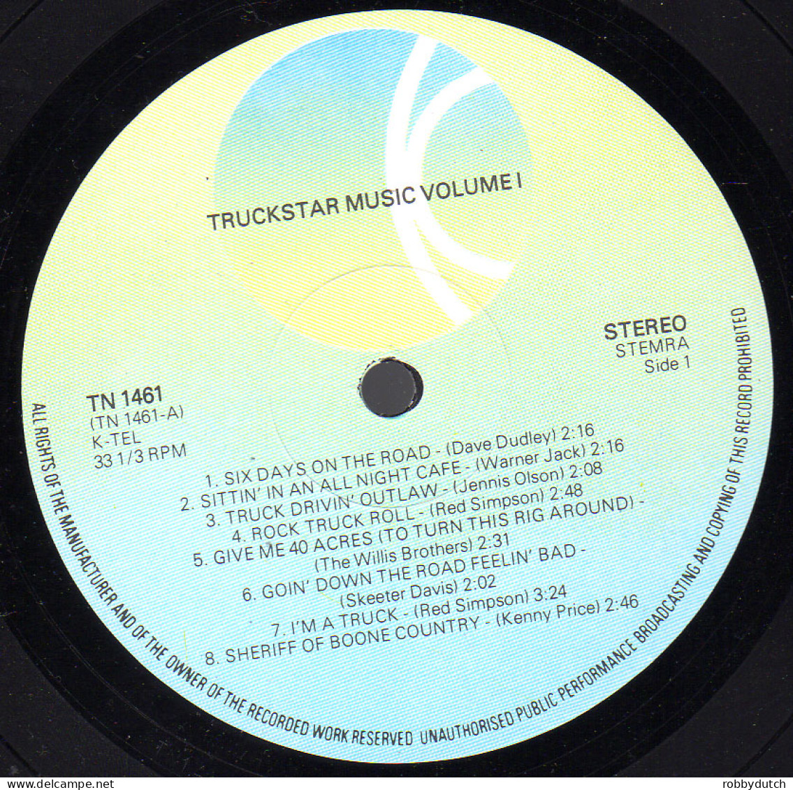 * LP * TRUCKSTAR MUSIC Vol.1 - VARIOUS ARTISTS (Holland 1980 EX-) - Country & Folk