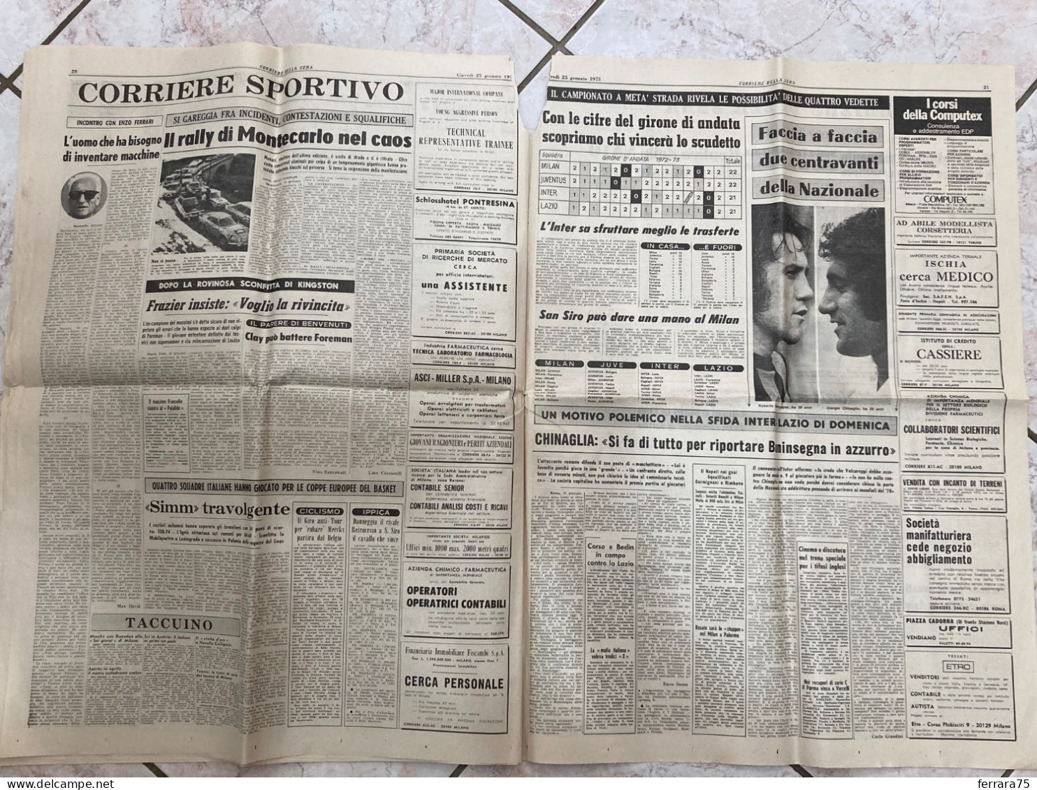 CORRIERE DELLA SERA VIETNAM SAIGON INDOCINA APOCALISSE PACE 25 GENNAIO 1973.