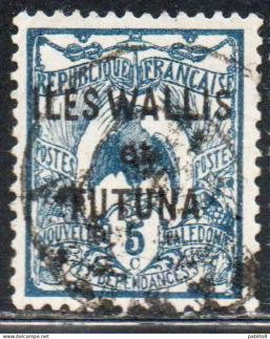 WALLIS AND FUTUNA ISLANDS 1920 1928 1922 KAGU BIRD NEW CALEDONIA OVERPRINTED 5c USED USATO OBLITERE' - Usati