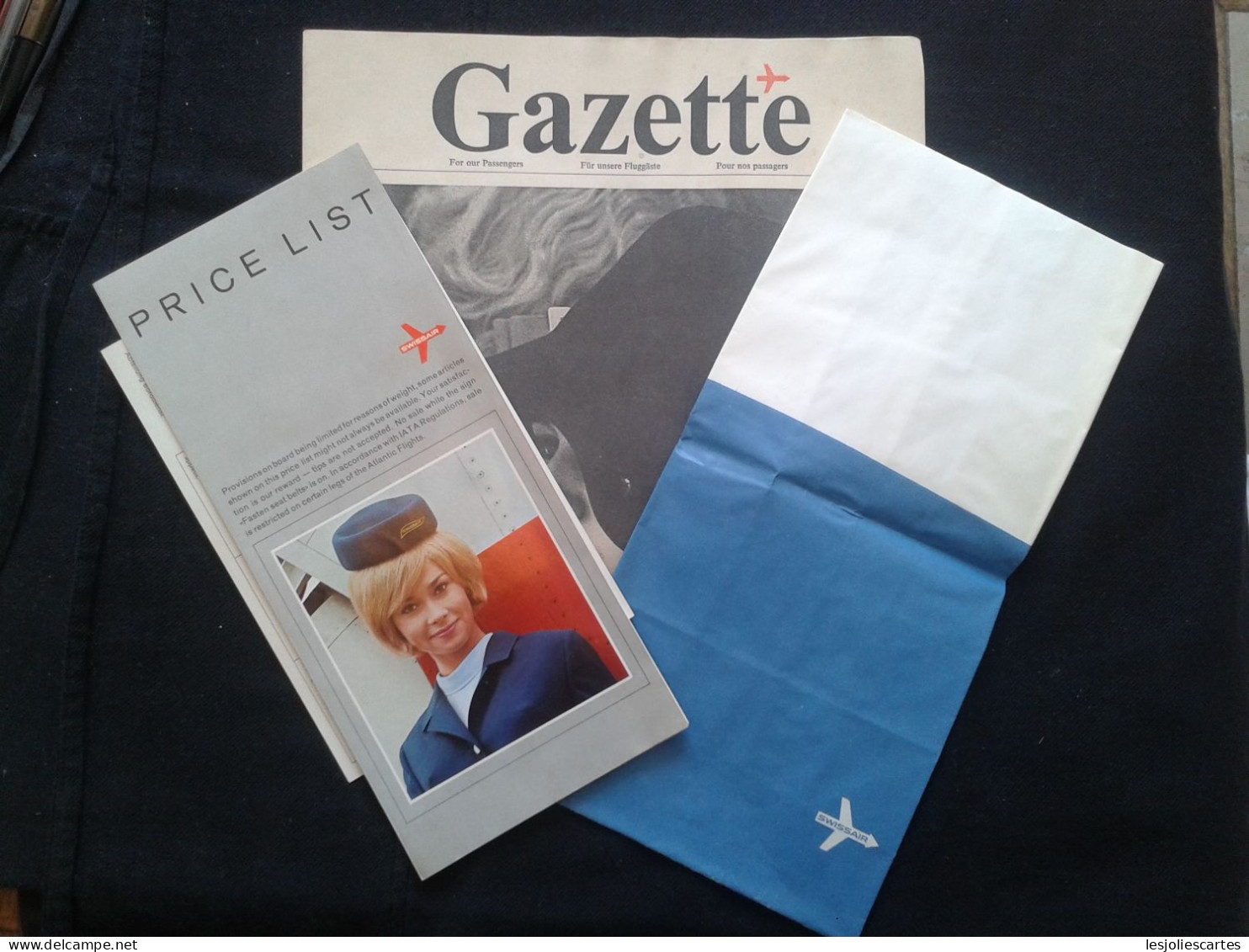 LOT SWISSAIR GAZETTE 19/68 PRICE LIST DUNHILL CHRISTIAN DIOR ETC & SAC BAG SWISSAIR AIRLINE COMPANY - Flugmagazin