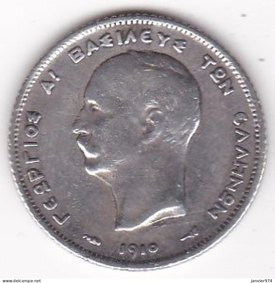 Grèce,  1 Drachme 1910 A. George I, En Argent. KM# 60 - Greece