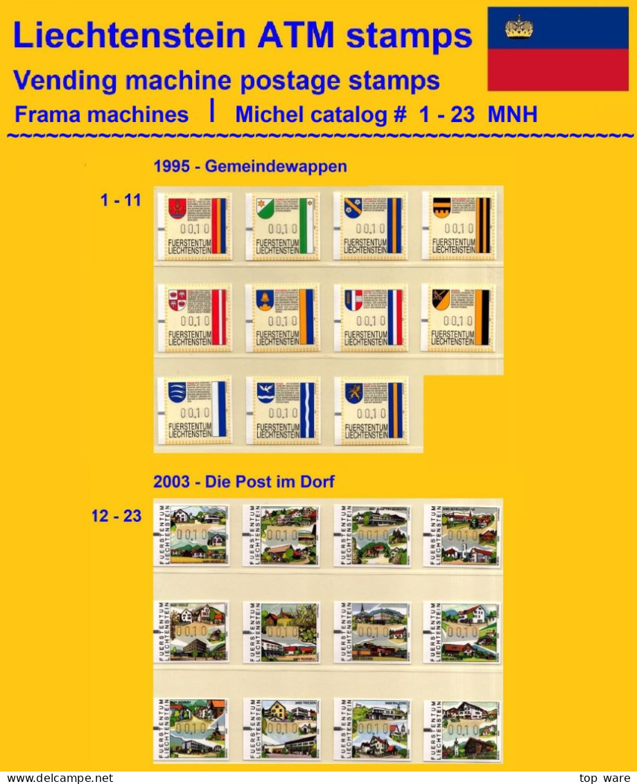 Liechtenstein ATM 1-23 Komplett Postfrisch / Frama Automatenmarken - Lotes/Colecciones