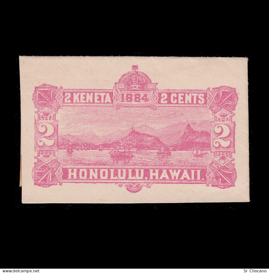 US.HAWAII.Honolulu Harbor.1884.2c.Cutted From Envelope - Hawaii