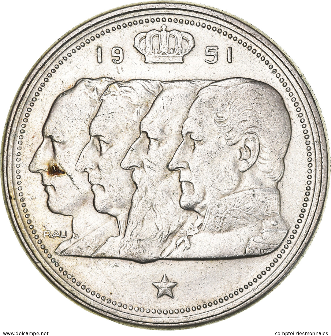 Monnaie, Belgique, 100 Francs, 100 Frank, 1951, TTB+, Argent, KM:139.1 - 100 Franc