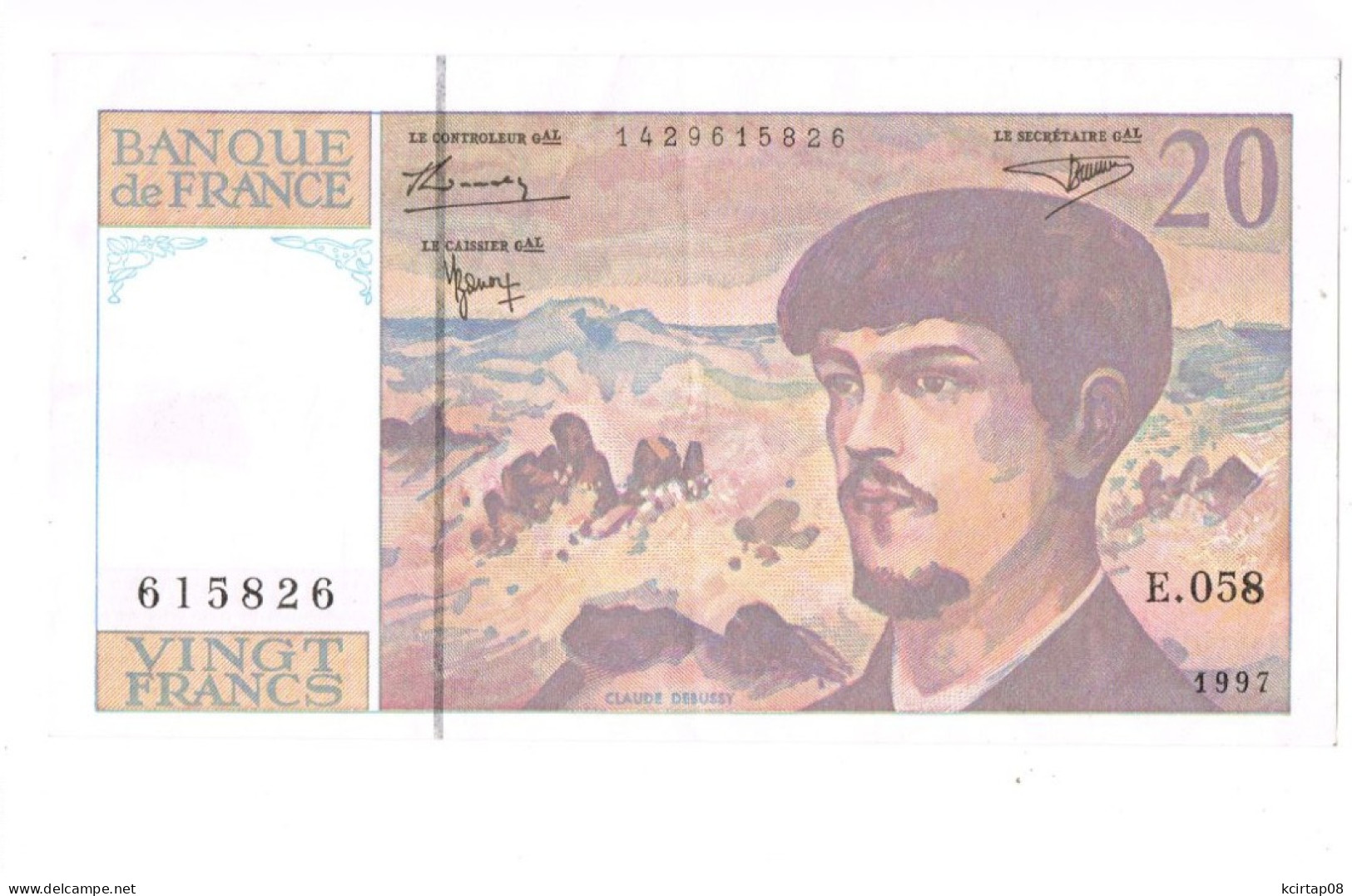 20 Francs . 1997 -- Claude DEBUSSY . - 20 F 1980-1997 ''Debussy''