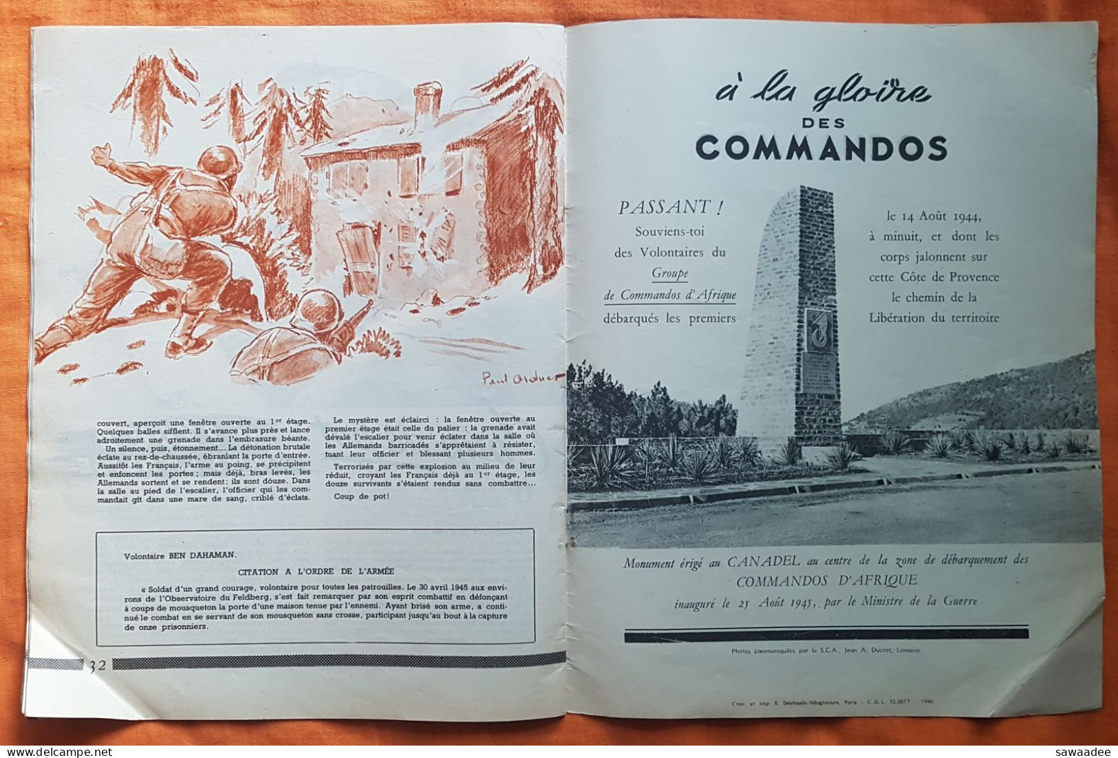 REVUE - COMMANDOS D'AFRIQUE - N° SPECIAL - SUPPLEMENT L'ARMEE FRANCAISE AU COMBAT - ILLUSTRATIONS - 1946 - 32 PAGES - Francés