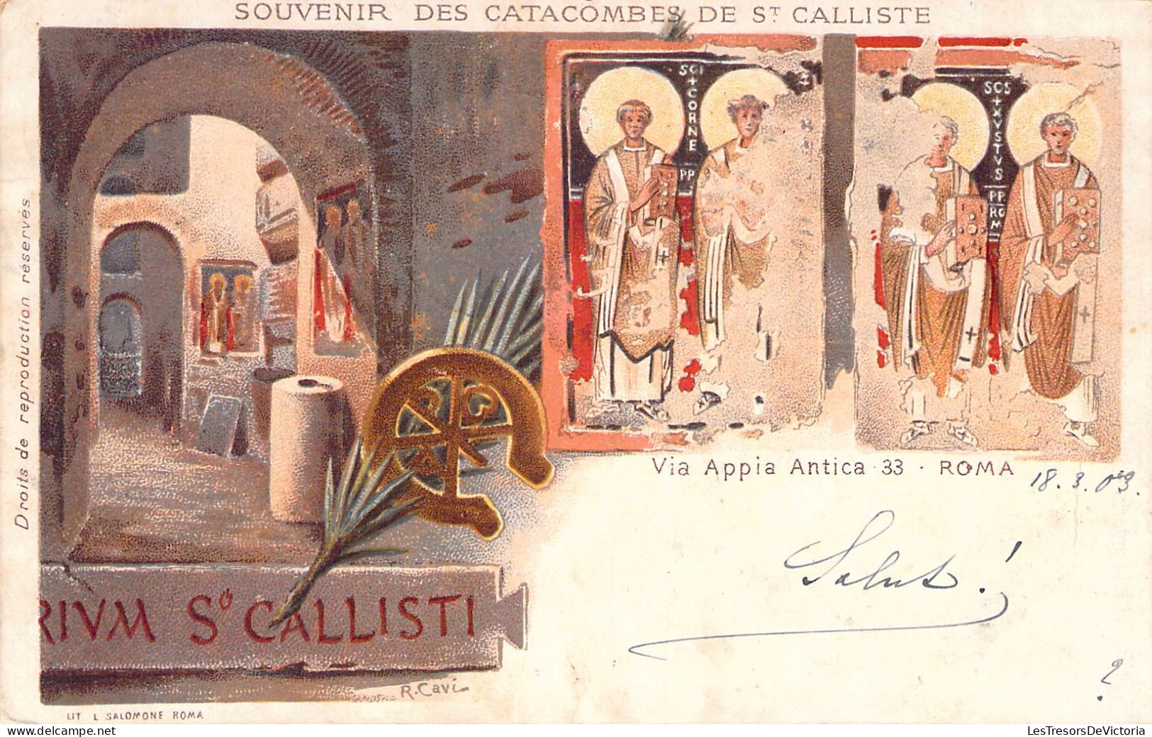 ITALIE - ROMA - Souvenir Des Catacombes De St Calliste - Via Appia Antica  - Carte Postale Ancienne - Sonstige & Ohne Zuordnung