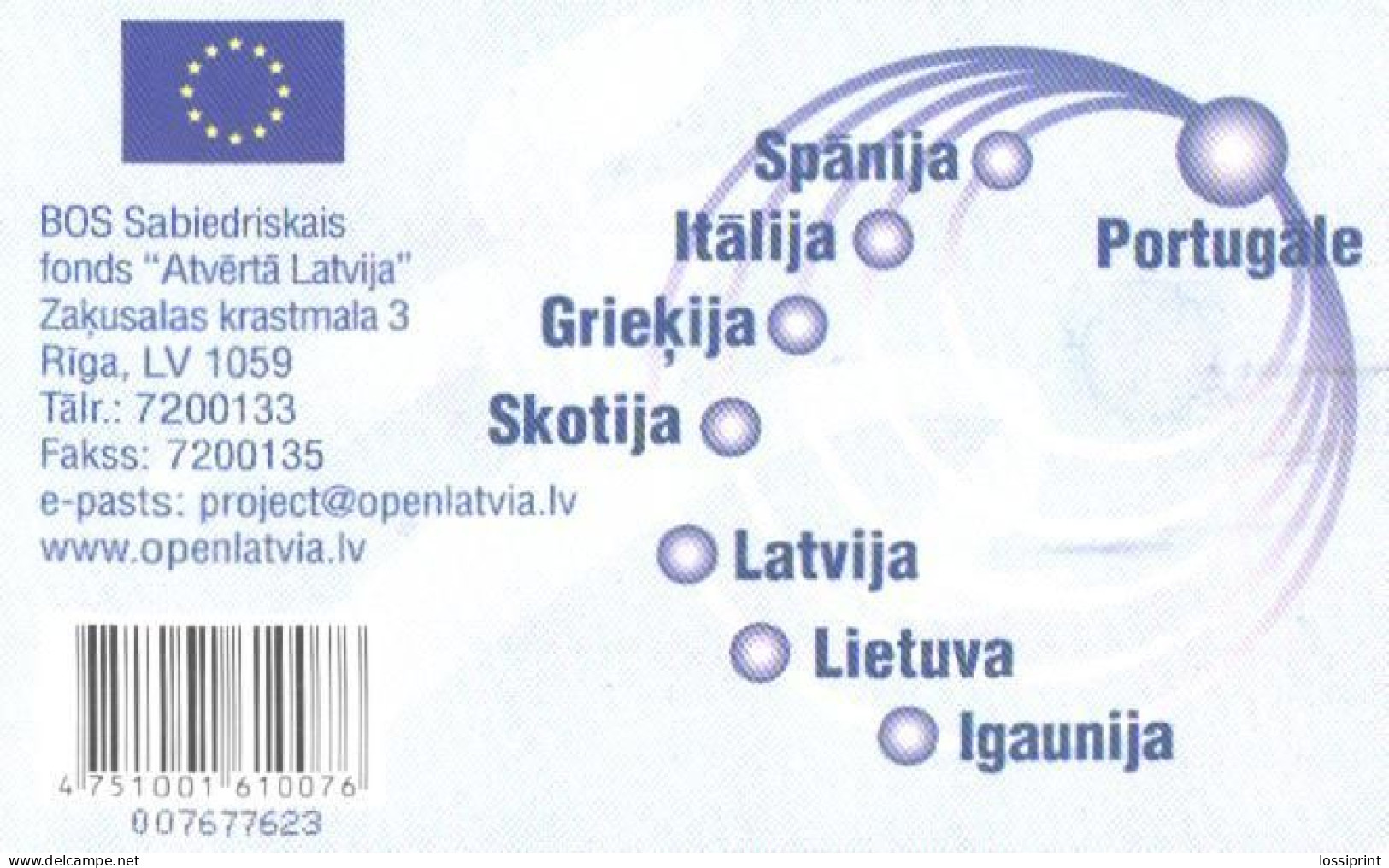 Latvia:Used Phonecard, Lattelekom, 2 Lati, Fund Advertising, 2004 - Lettonia