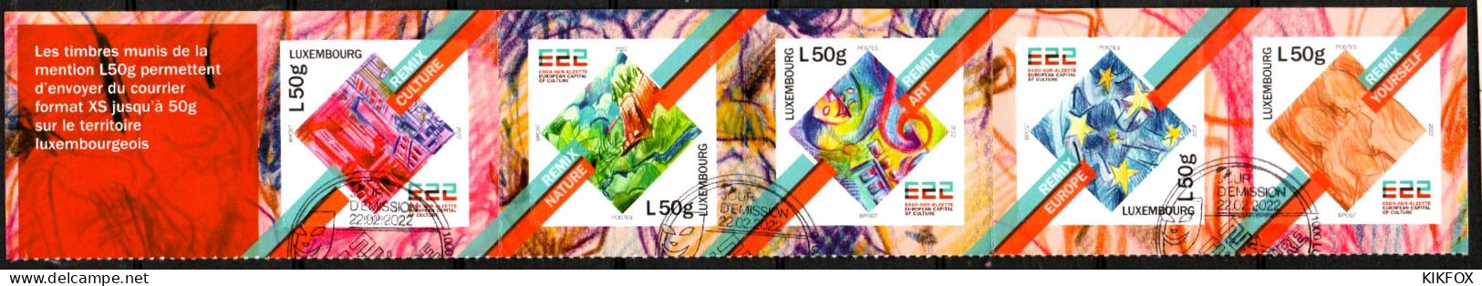 LUXEMBOURG,LUXEMBURG,2022, MI. 2291 - 2295 "ESCH22 - Europäische Kulturhauptstadt" Aus MH, ESST GESTEMPELT - Used Stamps