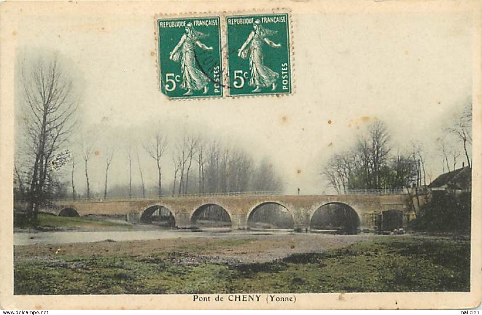- Yonne - Ref-A794- Cheny - Le Pont - Carte Colorisée - - Cheny
