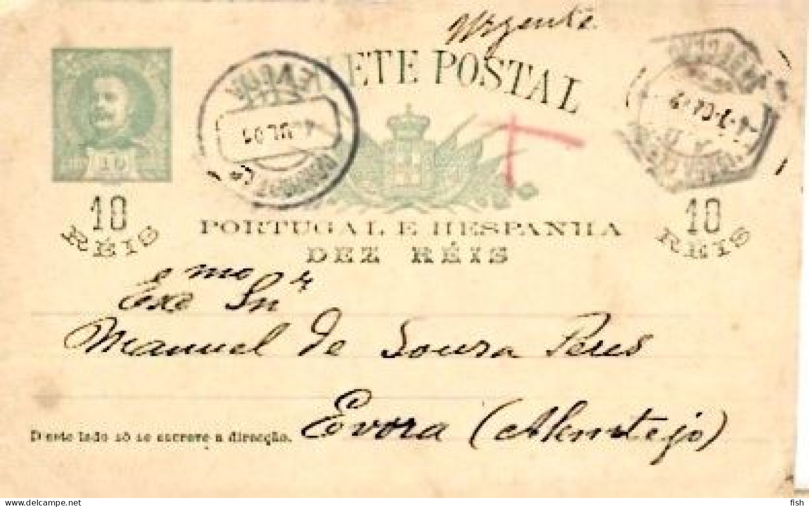 Portugal & Bilhete Postal, Lisboa A Évora 1904 (7999) - Storia Postale